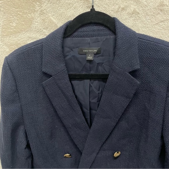 Ann Taylor women’s double breasted blazer jacket navy blue size 12 - Picture 5 of 8